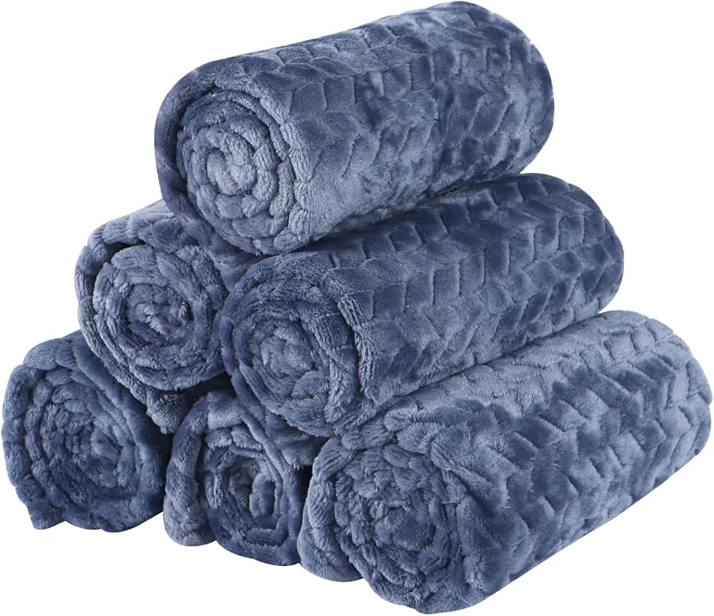 Manta de Flanela Macia para Cães e Gatos BVAGSS com Estampa de Espigas de Trigo, Pacote com 6 — MW003