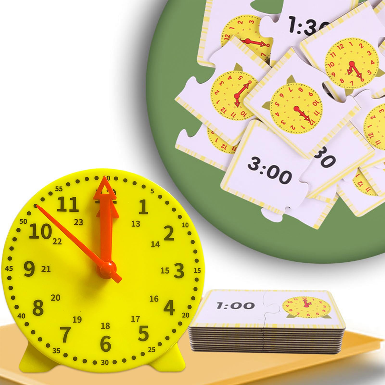 Orologio Educativo per Bambini, con Lancette Ore e Minuti, Didattico per Imparare