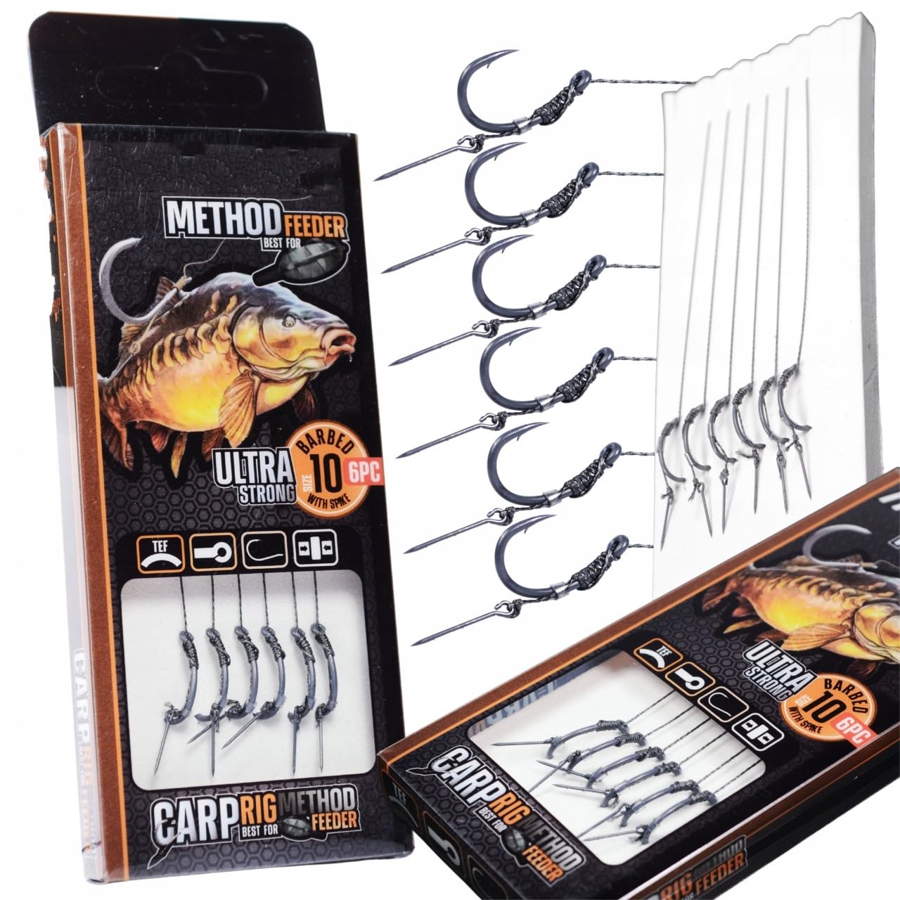 A&N Method Feedervorfach Feederhaken Set Hair-Rig Nadel Hakengröße 8-14 - 6 Stück