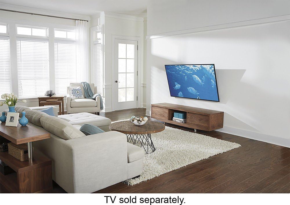 Diagram illustrating tilt and lateral shift adjustments of a TV wall mount