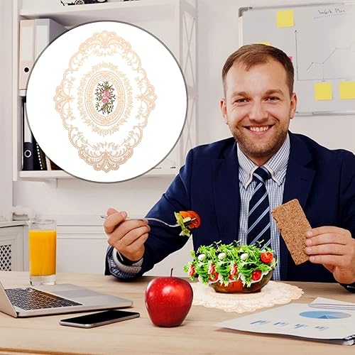 Miniatura 8 de Juego de 2 manteles individuales de encaje bordados de seda de leche, manteles individuales para mesa de boda, cumpleaños, cena, fiesta, decoración