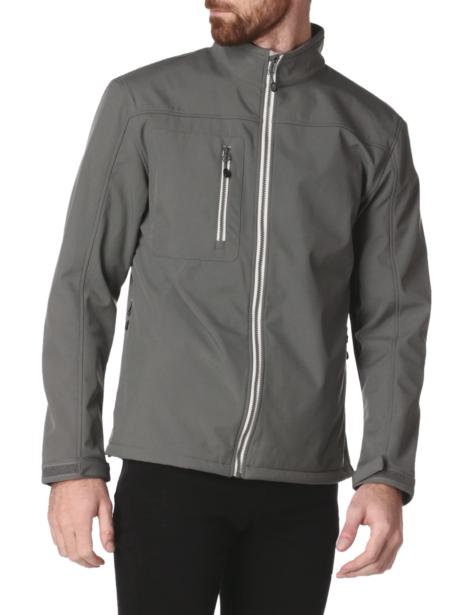 Cutter & Buck Men's Telemark Softshell Jacket Windbreaker, Pistol, XX-Large