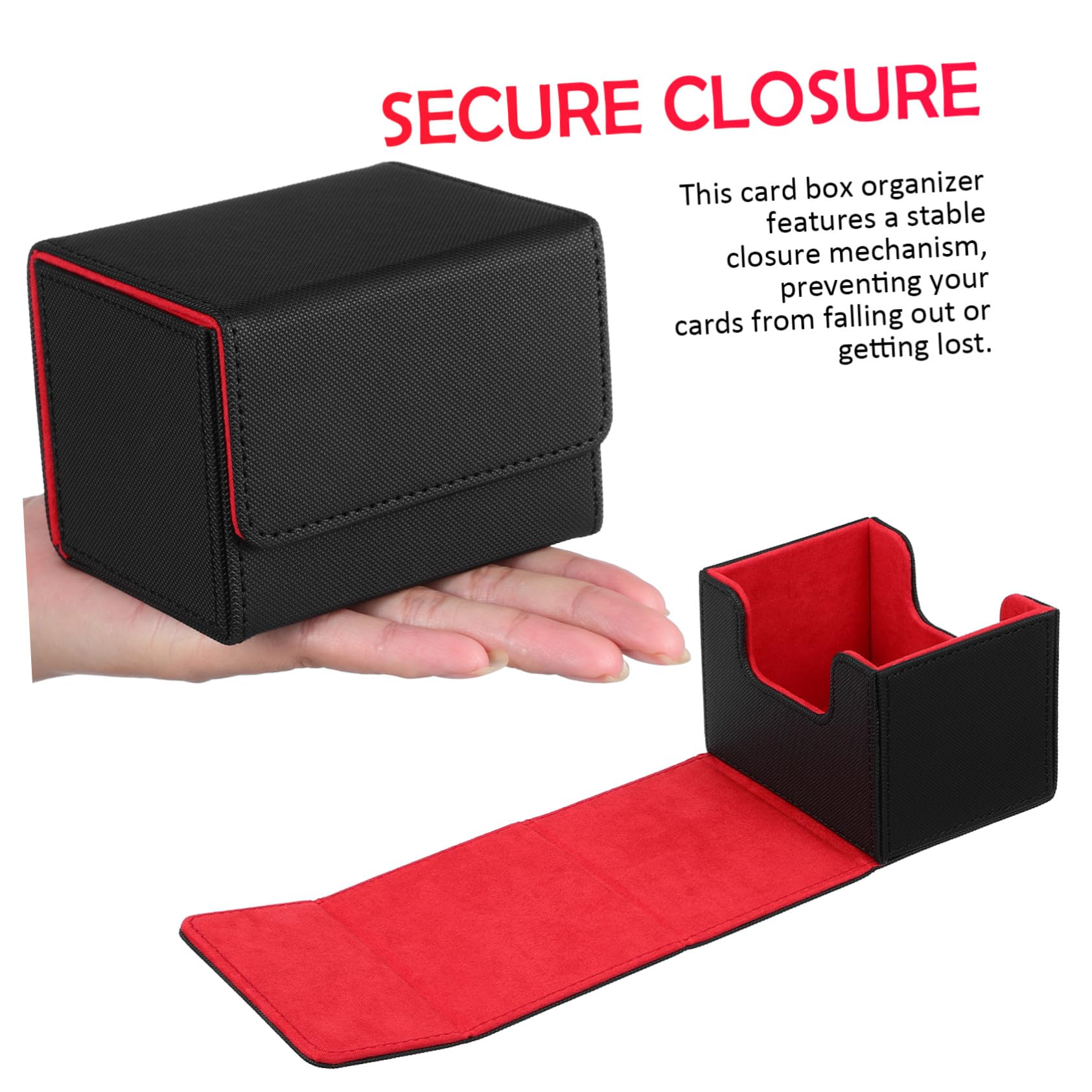 Caja Organizadora de Tarjetas para Barajas de Cartas Negra y Roja, Estuche Compacto para Almacenamiento Protegido, Soporte Ligero para Cartas de Juego, Adecuado Coleccionistas
