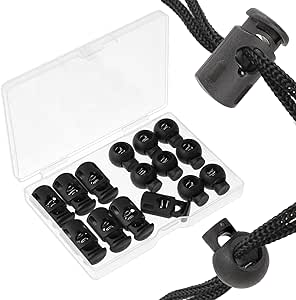 Amazon.com: Plastic Cord Locks for Drawstrings, 15 Pcs Black Toggle ...