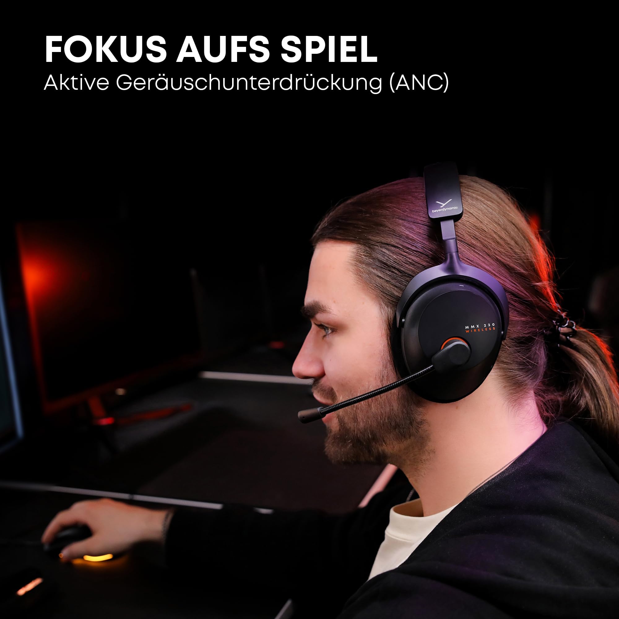 beyerdynamic MMX 230 Wireless Gaming Headset mit ANC und Bluetooth® 6.0, 60 Stunden Akkulaufzeit, ersetzbarem Akku, in schwarz - neues Update per App verfügbar