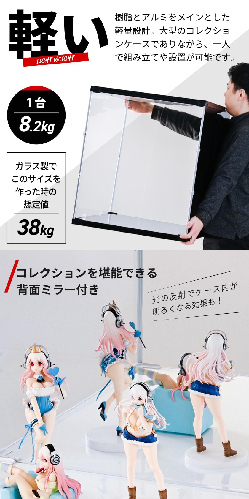 Amazon.co.jp: J-STAGE マックス 背面ミラー フィギュアケース