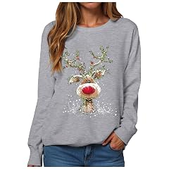 Christmas Sweatshirts for Women 2025 Xmas Sweater Funny Merry Sweat Shirt Xmas Holiday Long Sleeve Pullover