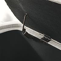 Vista 4 de LKTART Banco otomano tapizado de tela de lino con gran espacio de almacenamiento, banco de almacenamiento para sala de estar, entrada, color beige