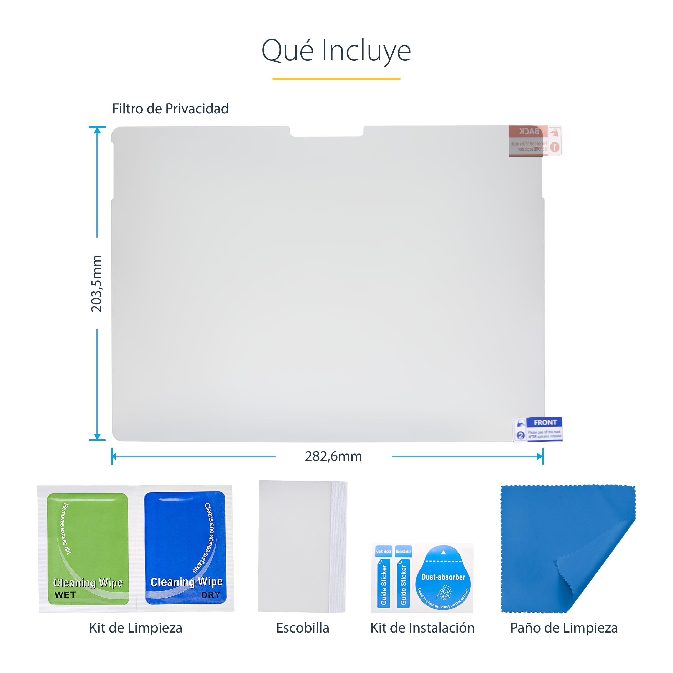 StarTech Filtro de Privacidad Táctil 4 Vías Horizontal/Vertical +/-30° Anti Luz Azul Mate para Surface Pro 8/9/X/11 de 13"