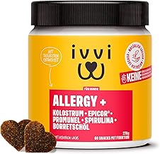 ivvi Allergy Immunity for Dogs - Against Allergies & Itching and Strengthening the Immune System - 60 Delicious Snacks (270 g) with Salmon