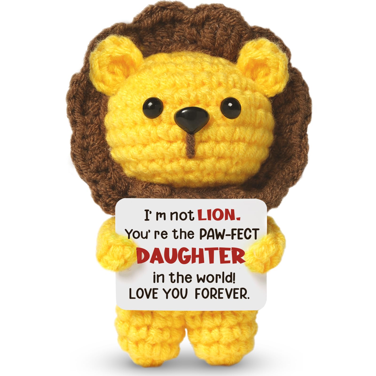 Sayregifty Gifts for Daughter, Handmade Crochet Lion Stuffers, Unique Mothers Day Christmas Birthday Gifts for Daughter from Mom/Dad, Cute Daughter Gift Decor — image 1