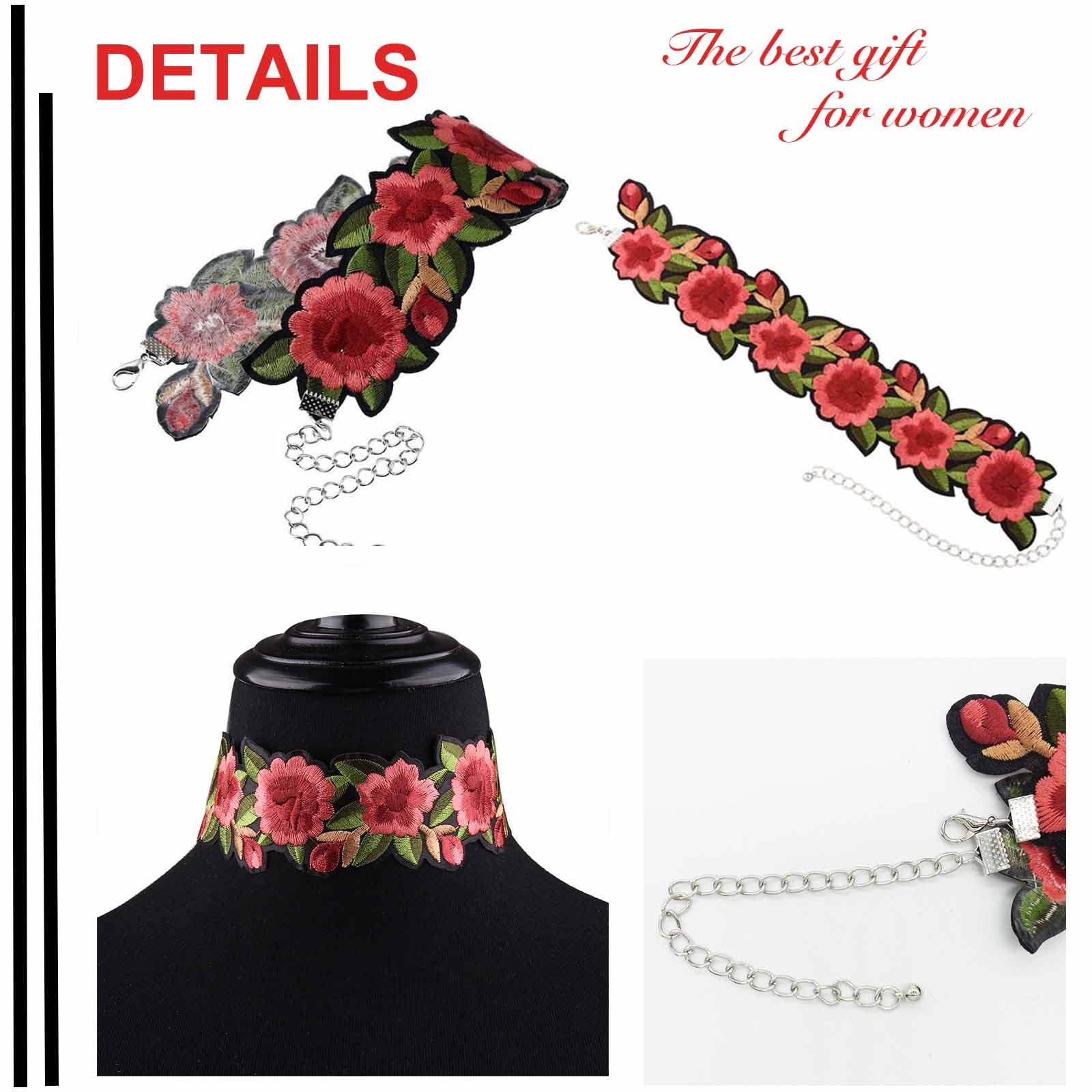 Collana Girocollo Vintage Con Fiore Di Rosa Rossa In Velluto E Pizzo, Stile Boho E Gotico, Fatto A Mano