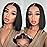 Bob Wig Human Hair Glueless Wigs Pre Plucked Pre Cut Bleached Invisible Knots 180% Density Short Straight Wigs for Black Women Bob Wigs Glueless Lace Front Wigs Human Hair with Elastic Band 10 Inch
