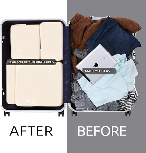 Vista 6 de BAGAIL - Organizadores de equipaje de compresión expandibles para accesorios de viaje, juegos de 4, 5 y 6