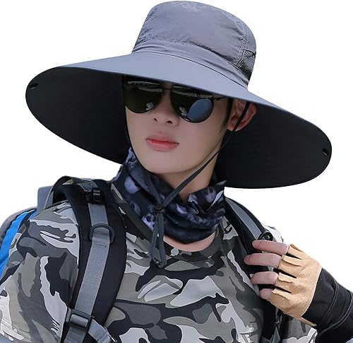 Miniatura 1 de Sombrero de protección solar de ala ancha de 6 pulgadas para exteriores, unisex, para senderismo, playa, pesca, safari, jardín, césped, patio,
