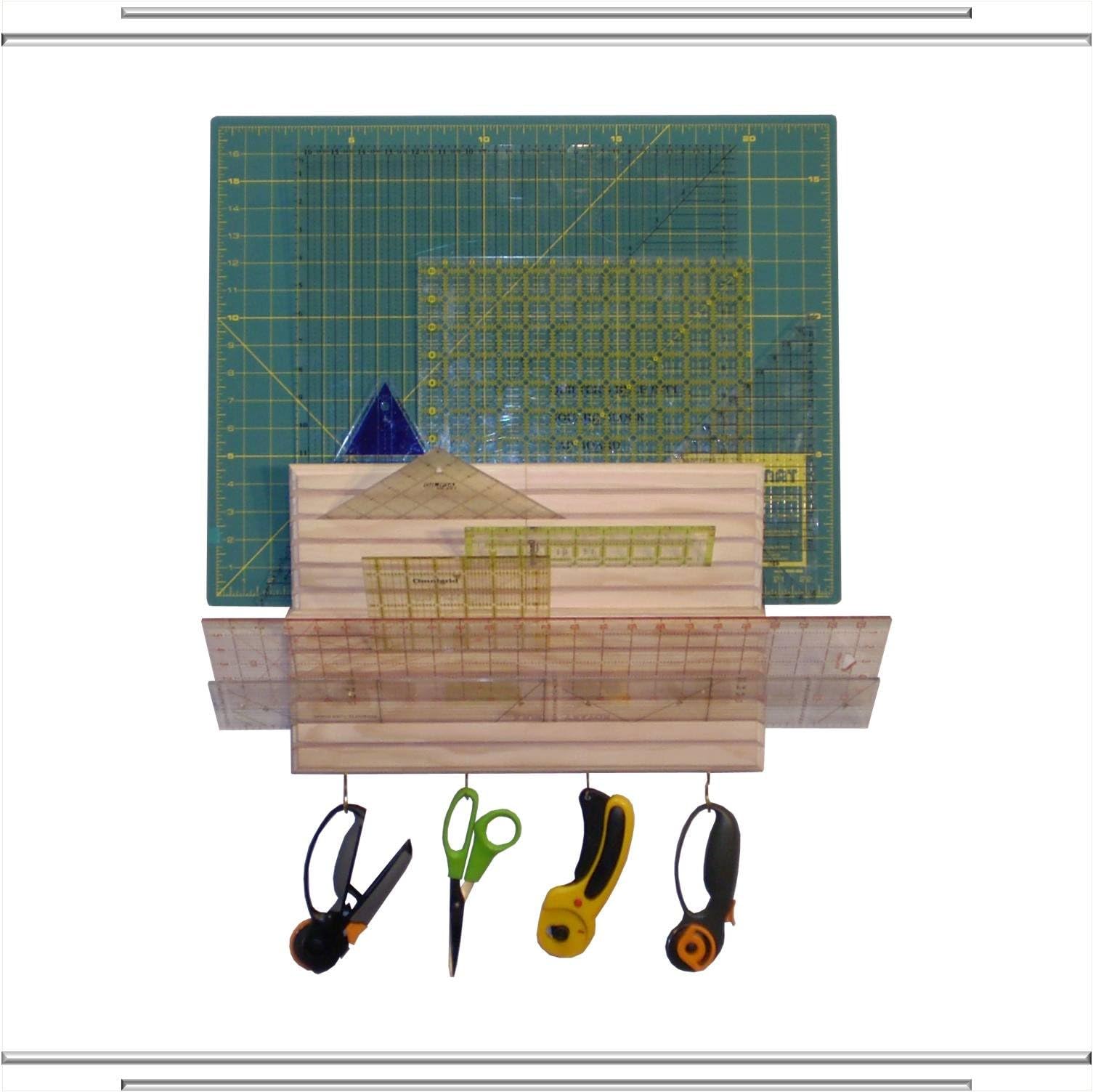Whitewash Rule-It-All Traveler Deluxe- Acrylic Quilting Ruler Rack and Tools Organizer
