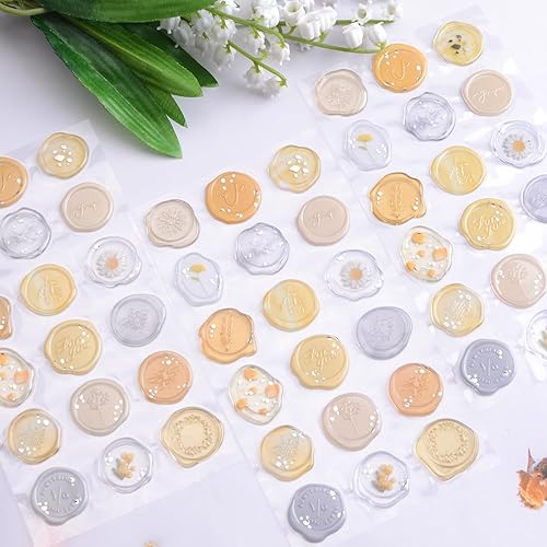 Miniatura 10 de Calcomanías de cera prefabricadas transparentes, 54 calcomanías adhesivas de cera para cumpleaños, despedida de soltera, regalos de fiesta,