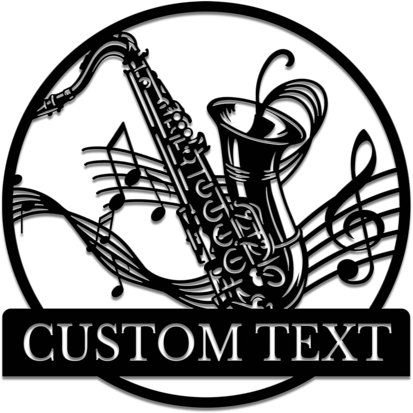 Personalized Saxophone Metal Wall Art Custom Name Music Sign,Style-2