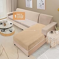 Vista 2 de NAISI Funda para Sofá Seccional de 1 Pieza de Terciopelo Separada para Chaise Lounge Fundas Suaves Elásticas para Sofá para Chaise Lounge Seccional