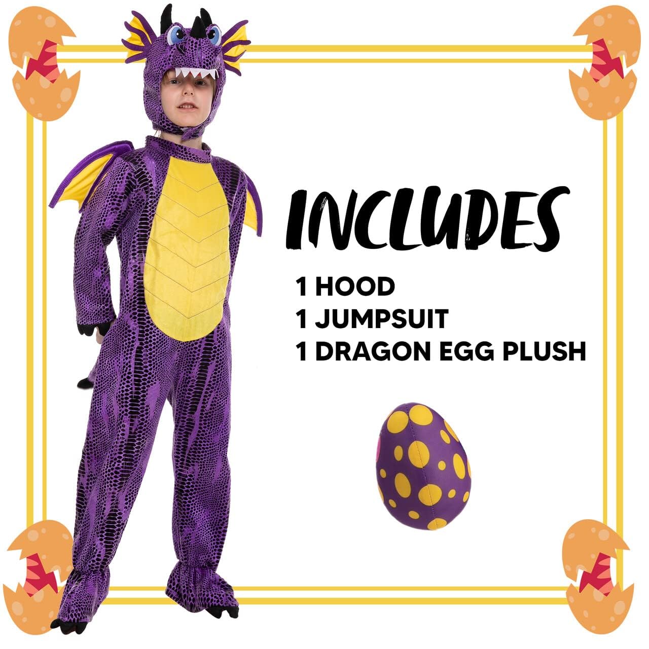 Spooktacular Creations Kostium smoka na Halloween, kostium dinozaura dla dzieci ze skrzydłami jajka dla malucha przebranie na imprezę