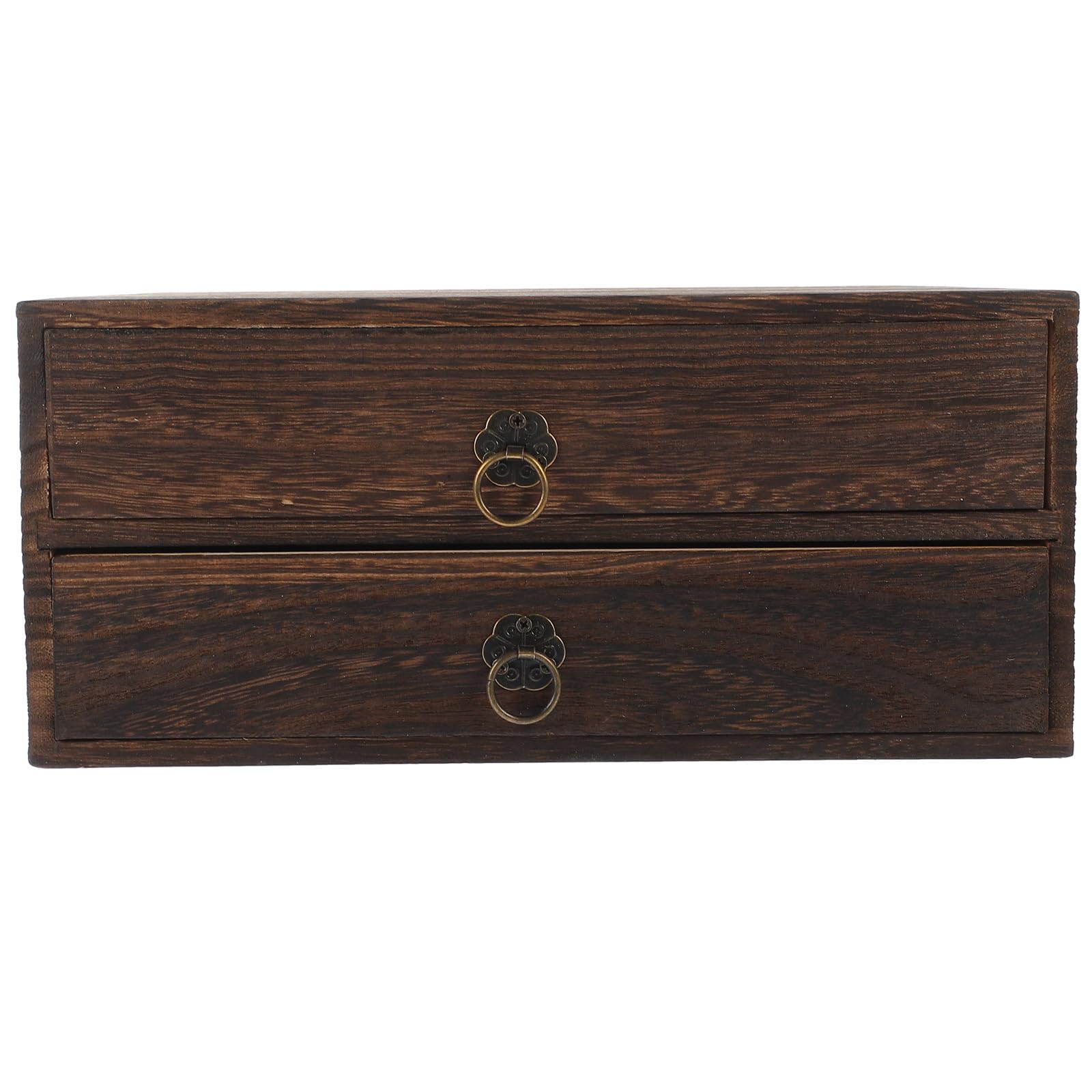 CHILDWEET Scatola Portaoggetti a Cassetto in Legno Multistrato, Doppio Strato, Dimensioni Compatte 25,5X24,5X11 CM, Adatta per l'Organizzazione di Cancelleria e Accessori da Ufficio