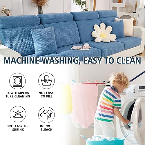 Miniatura 6 de Disayu NolanInterior Magic - Funda de sofá mágica 2024, resistente al desgaste, universal, en forma de L, fundas de cojín elásticas para sofá