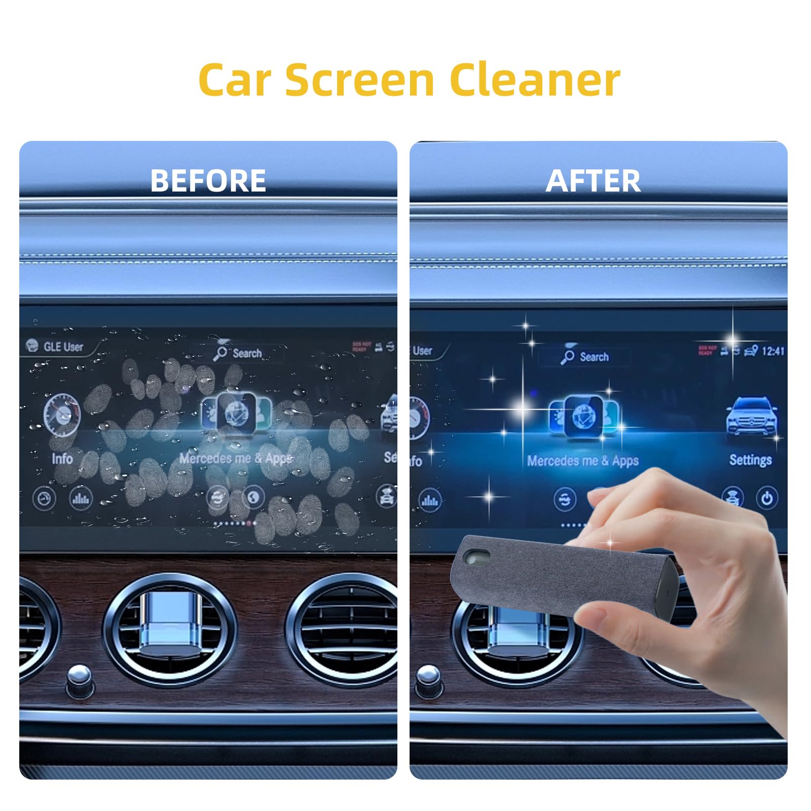 8PCS Car Interior Detailing Kit, Dash Duster for Car Interior Detail Brush with Car Cleaning Gel Automotive Detailing Supplies Kit for Auto, Truck, SUV, RV - Car Gifts for Women