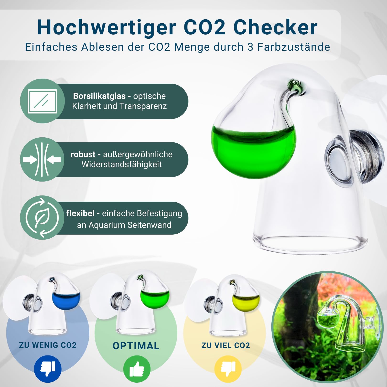 Q-Grow CO2 System Aquarium kompletny zestaw – prosty i uniwersalny – zawiera dyfuzor ze stali nierdzewnej, test ciągły, regulator ciśnienia, butelka CO2 425 g, do 500 l