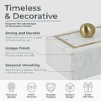 Vista 5 de Keepsake Box with Lid – Marble Stone with Gold Accents, Elegant Storage for Jewelry, Accessories or Tabletop Styling – Modern Home Decor Accent Box