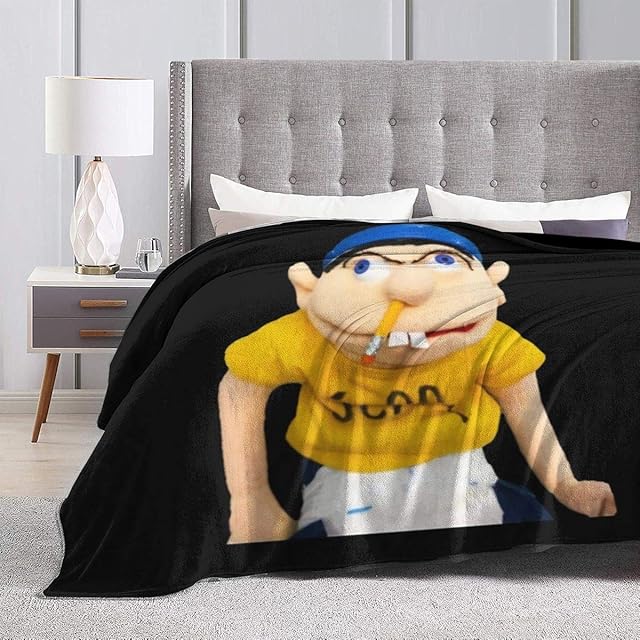 Peyolad Soft Flannel Bed Blanket Soft Throw-Blankets for Kids Teenages Adults Bedroom Decor SML Jeffy Merchandise Ultra Soft Micro Fleece Blanket Couch 50X40inches