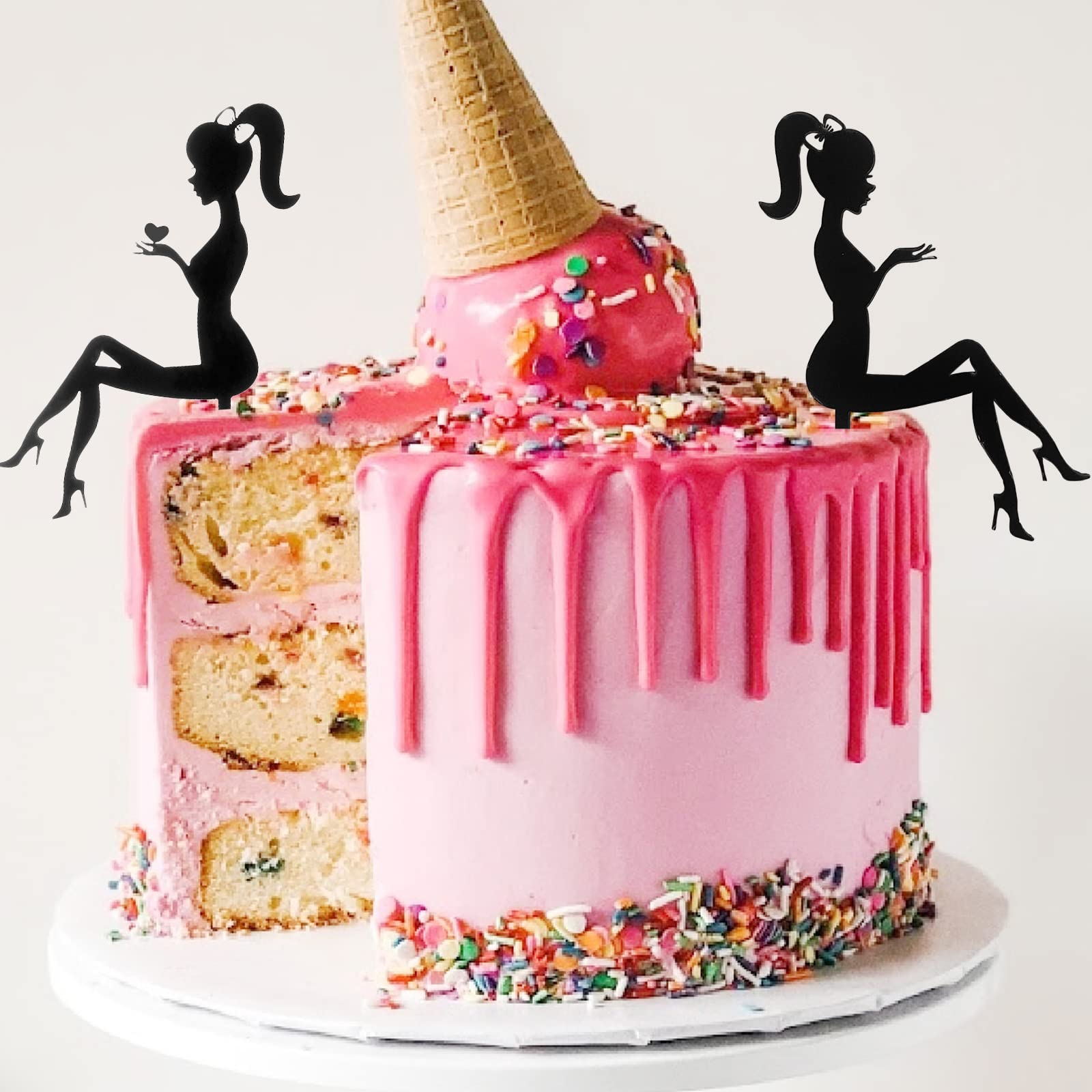 Decoración Tacón Alto Toppers Para Tarta De Tacón Alto - 10 Piezas  Acrílico, Dorado Y Negro Para Bodas Y Cumpleaños Decoración Tacón Alto  Acrílico, image size:1600x1600