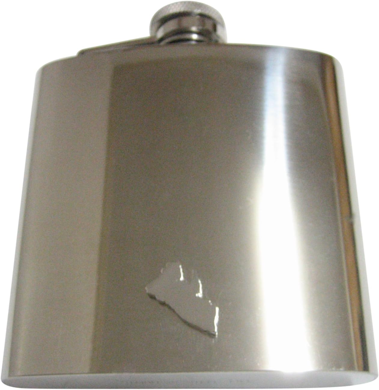 Kiola Designs Liberia Map Shape Pendant 6 Oz. Stainless Steel Flask