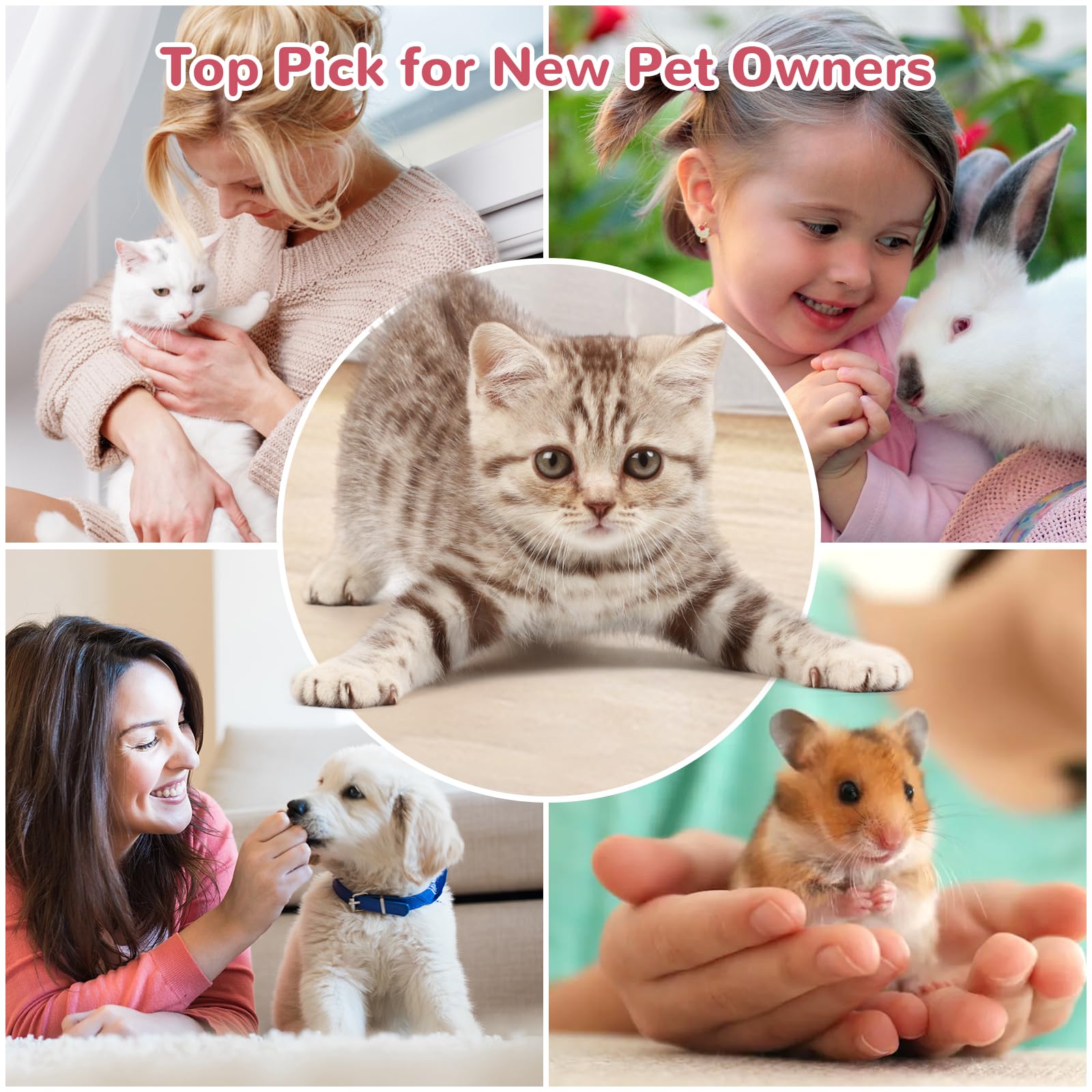 Pink Professional Cat Nail Clippers, Nail Clippers for Cats with Safe Positioning Hole, Cat Nail Clippers with Safety Guard Suitable for Rabbits, Guinea Pigs, Birds, Puppies — view 8