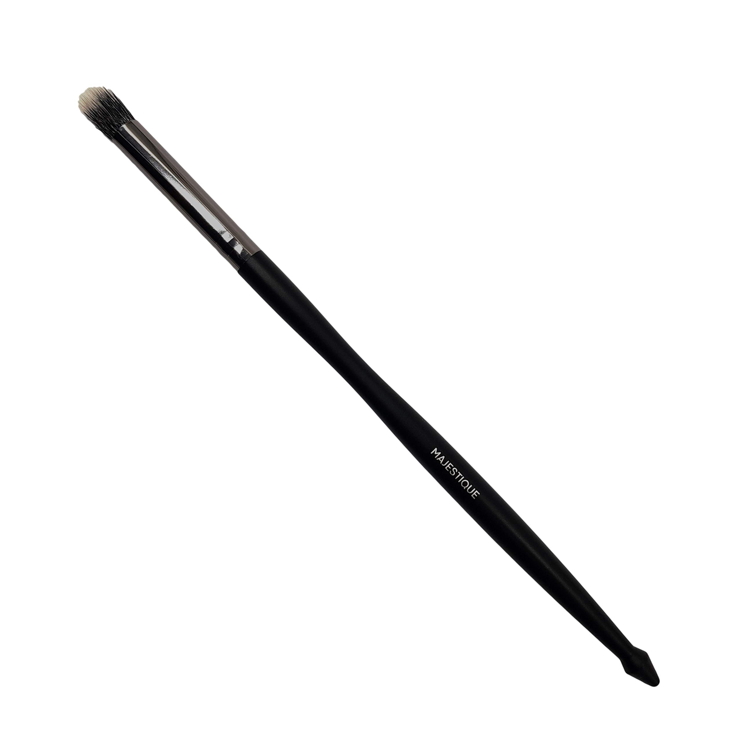 MAJESTIQUE Majestique, set di pennelli da trucco con manico nero, pennello per cipria, pennello per fard, pennello angolato, pennello per contouring, kit di pennelli da trucco nero argento (confezione
