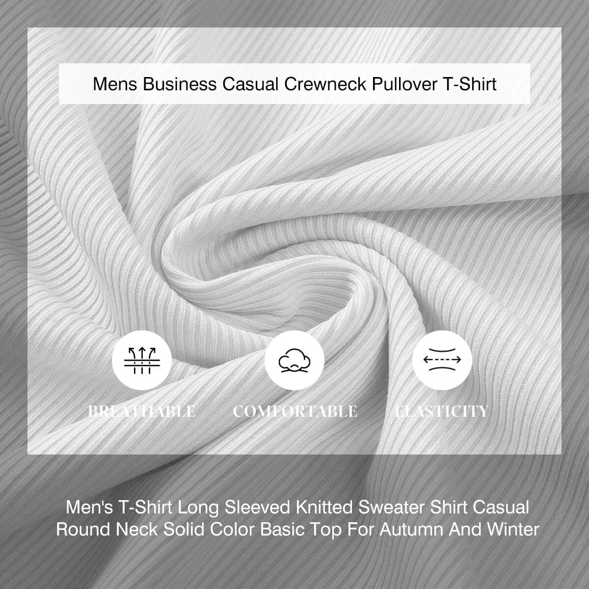 Mens Mock Turtleneck T Shirts Long Sleeve Slim Fit Shirts Casual Ribbed Knited Tops Thermal Pullover Undershirts - Image 7