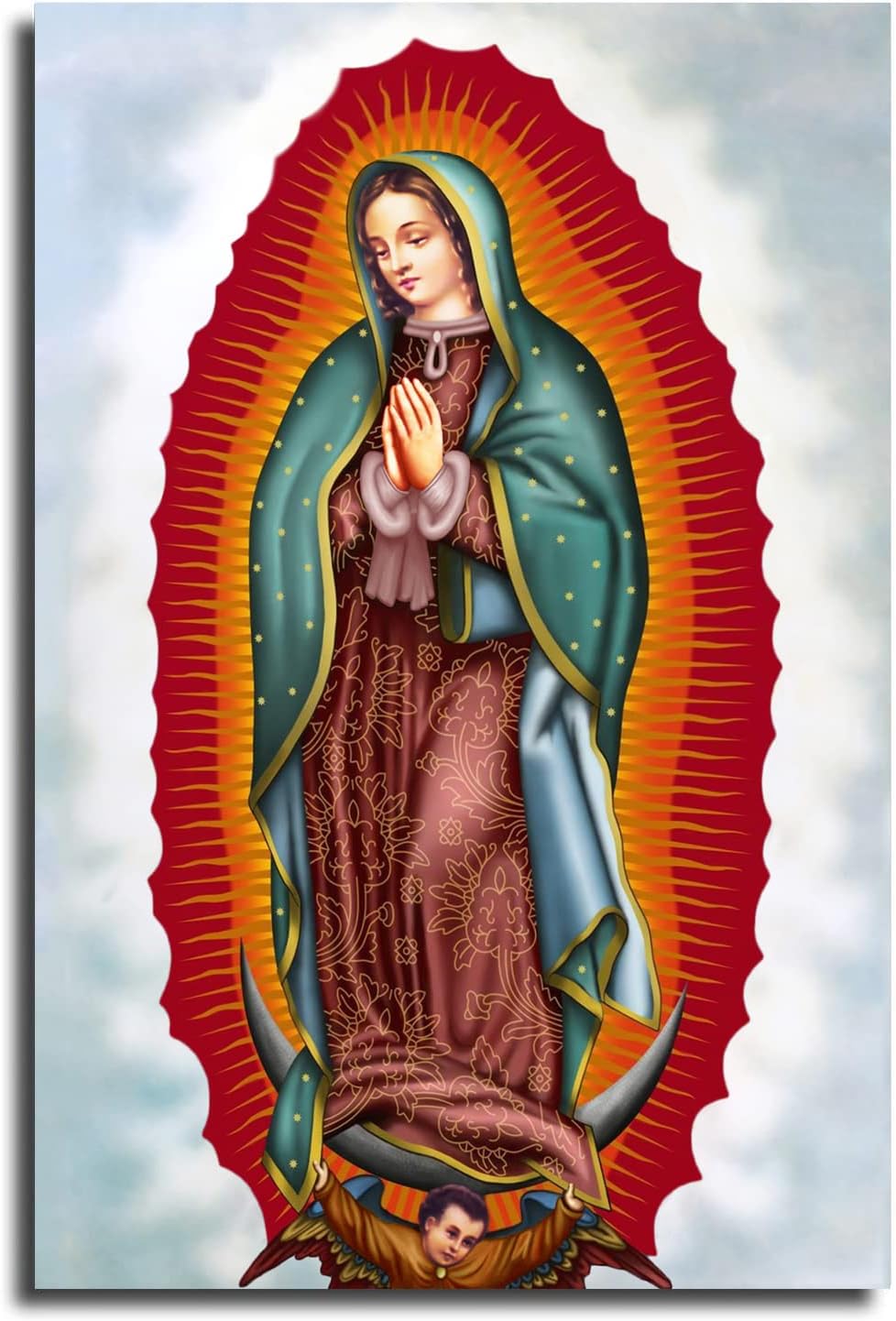 Amazon.com: LIUXYU Our Lady of Guadalupe Wall Art Virgin Mary Canvas ...