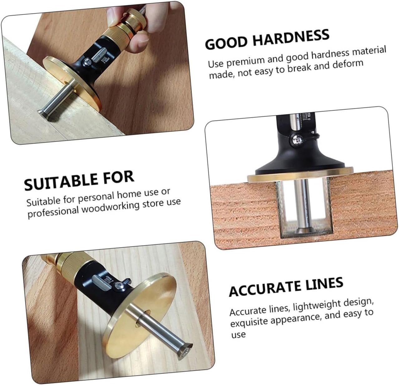 Woodworking Scriber Tool with Fine-tuning Gauge, Parallel Line Drawing Marking Gauge for Carpenters, Classic European Design Hard Alloy Blade Precision Scribing Tool