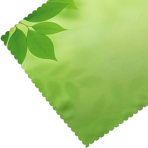 Miniatura 5 de Rectangular Placemats Set of 4, Heat Resistant Green Leaves Background Printed Kitchen Dining Table Mats