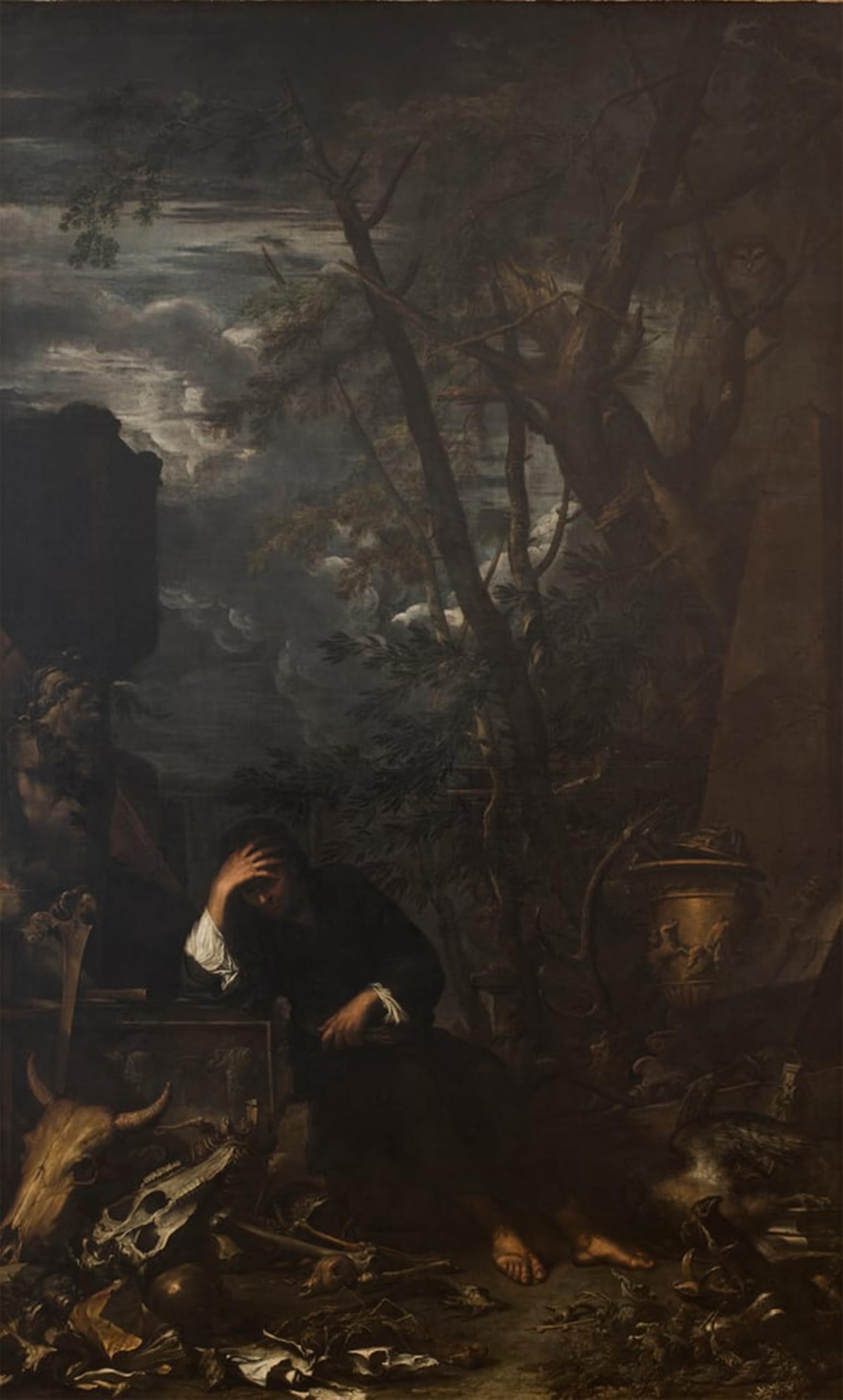 Posteriik No Frame Famous Modern Artwork Art Mural Demokritus In By Salvator Rosa Oil Paintings Pictures For Home Decor 60X90cm