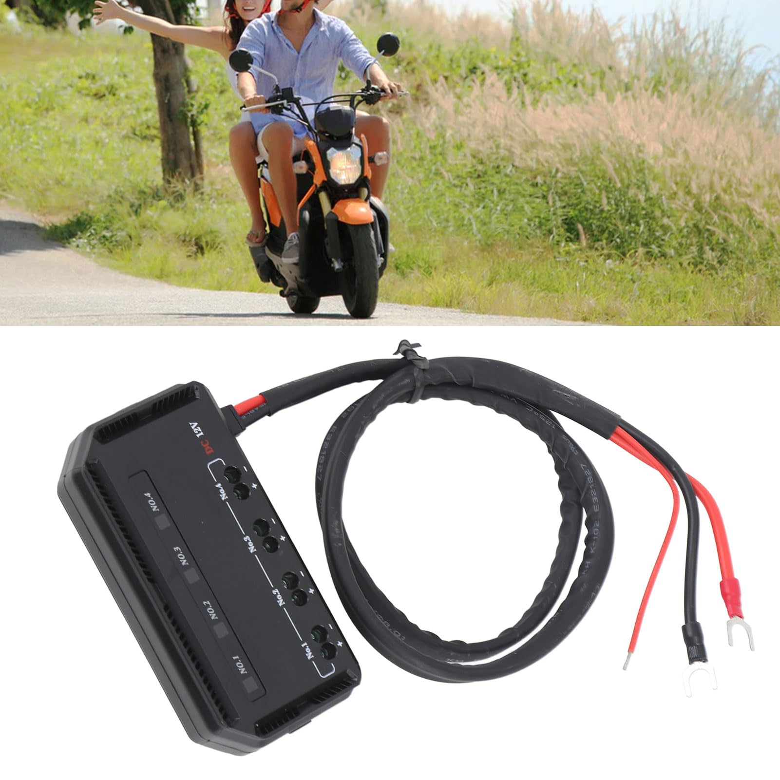 Bornier de Moto, Kit de Boîte de Batterie, Bloc de Relais Universel, Accessoire de Voiture, 12V 20A, LED Indicator for Motorcycles, Cars, Trucks