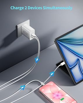 iPhone 17 16 Pro Max Charger Fast Charging, 3Pack 45W USB C Block and Cable | GaN Super Fast Charging Block, with 10FT Long USB C Cord, Dual Port Adapter, for iPhone 17/17e/17 Pro Max/Air/16/15/Plus,iPad