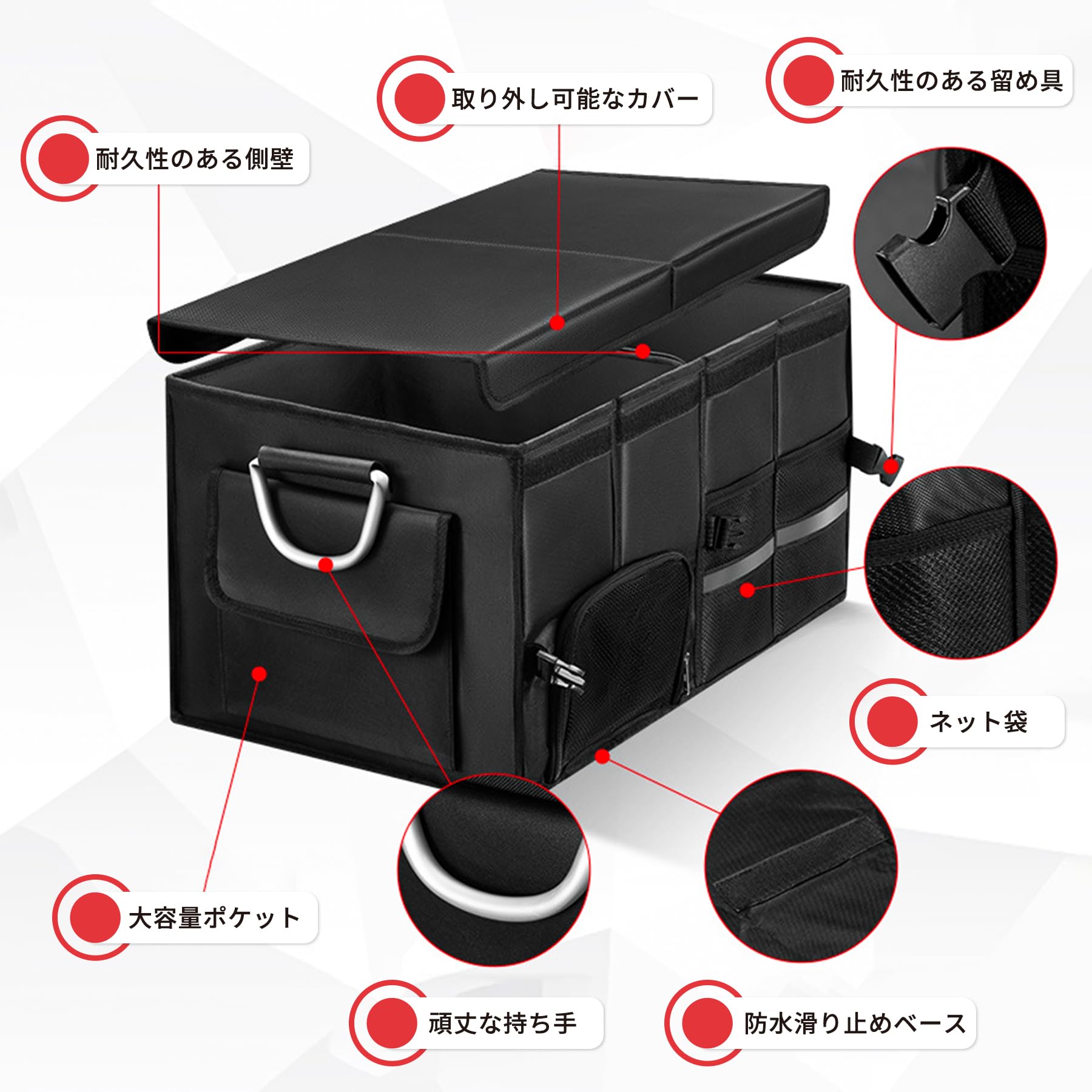 Amazon.co.jp: WAIZY 車用収納ボックス 車用 収納ケース 折りたたみ
