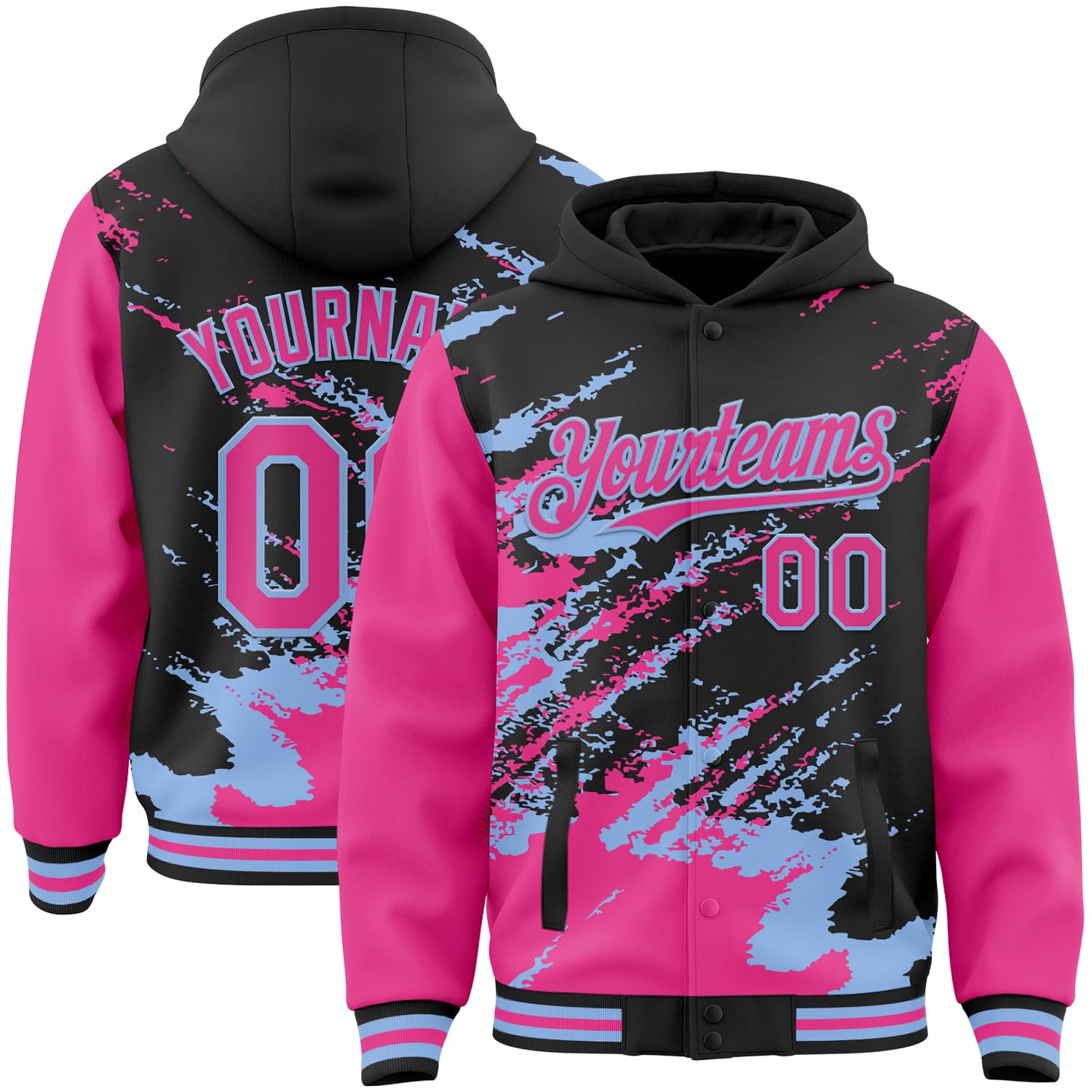 Custom Baseball Team Hooded Jacket Personalized Novelty Varsity Jackets Bomber Jerseys for Men Women Boys Girls