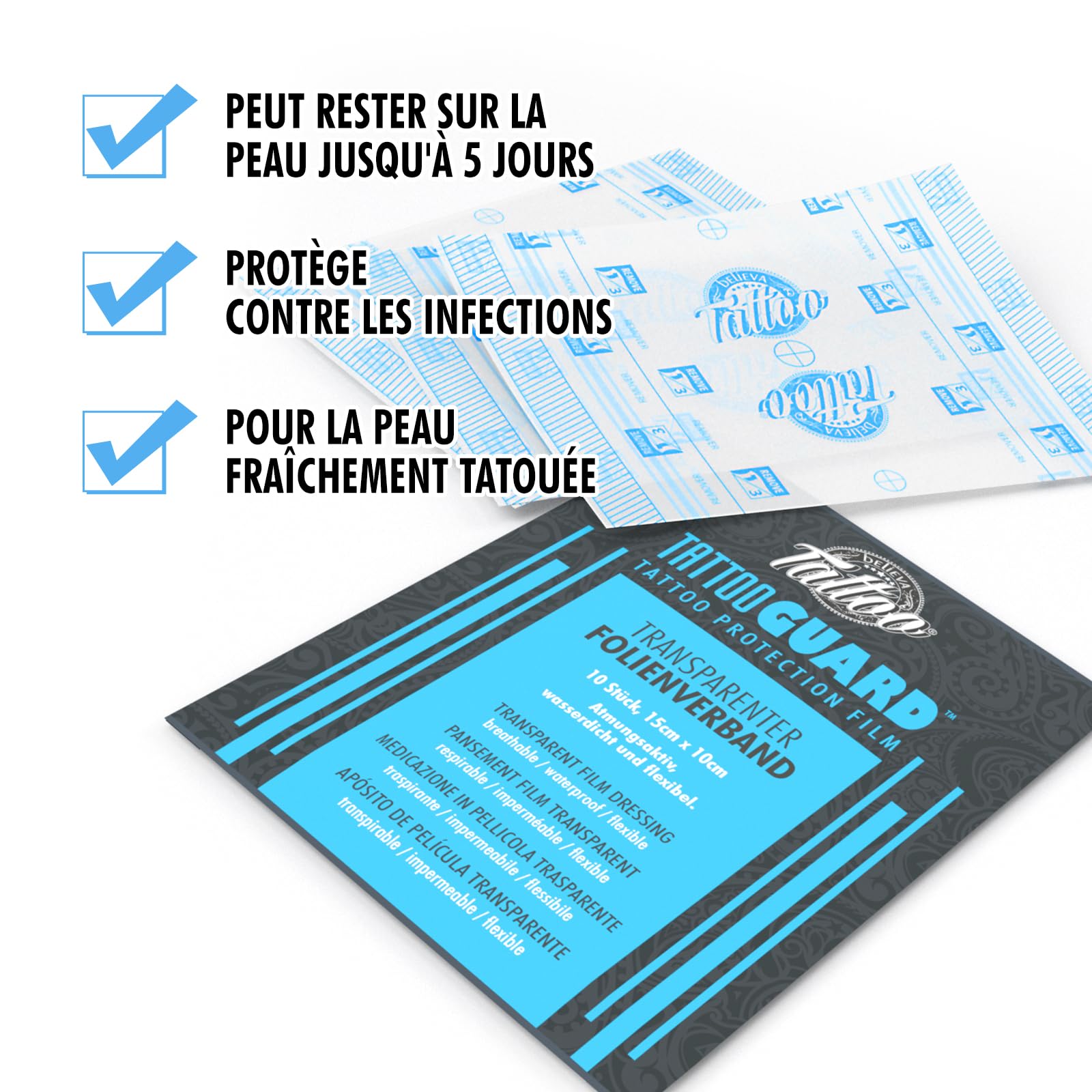 Believa Tattoo - Kit de soin pour la peau tatouée - Lot de 4