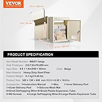 Vista 7 de VEVOR Through The Wall Drop Box, Buzón de Acero Resistente a Través de la Pared con Cerradura de Combinación de 2.8-7.9" 13", Caja de Depósito