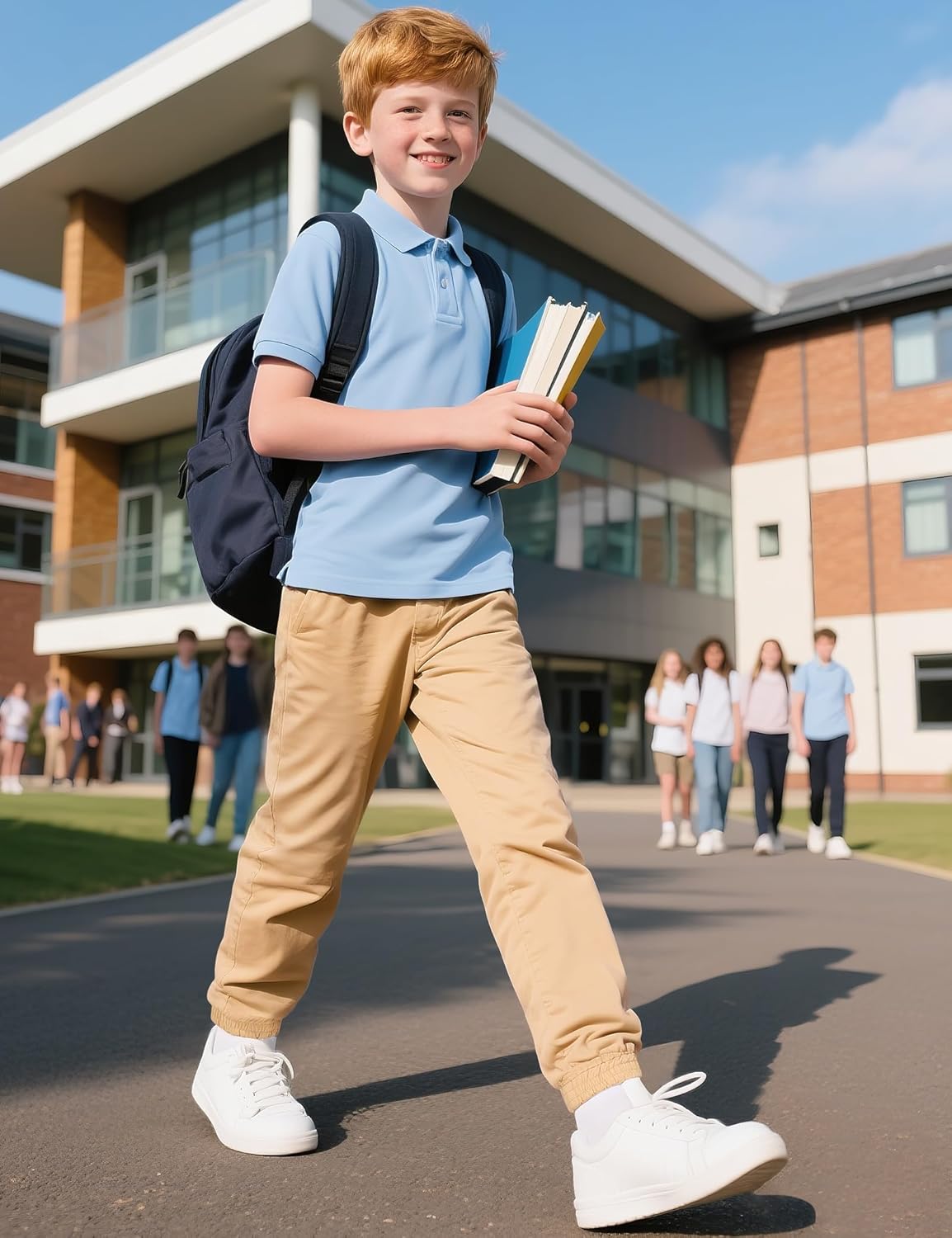 KEREDA Boys Uniform Pants Twill Pull On Jogger Pants for Boys School Clothes with Pockets - Image 3