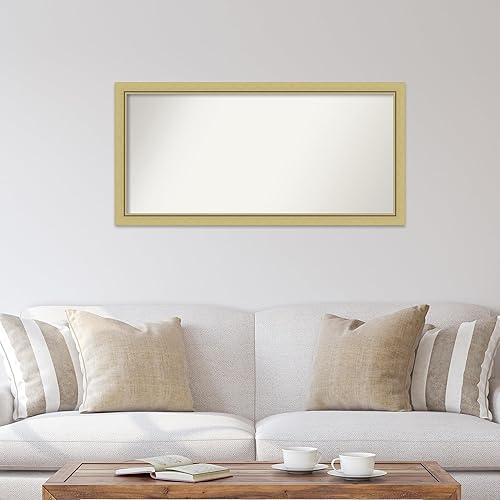 Miniatura 4 de Amanti Art Espejo de baño dorado para sobre el fregadero, 23 x 47 pulgadas, espejo de tocador rectangular estrecho dorado Landon, marco de madera