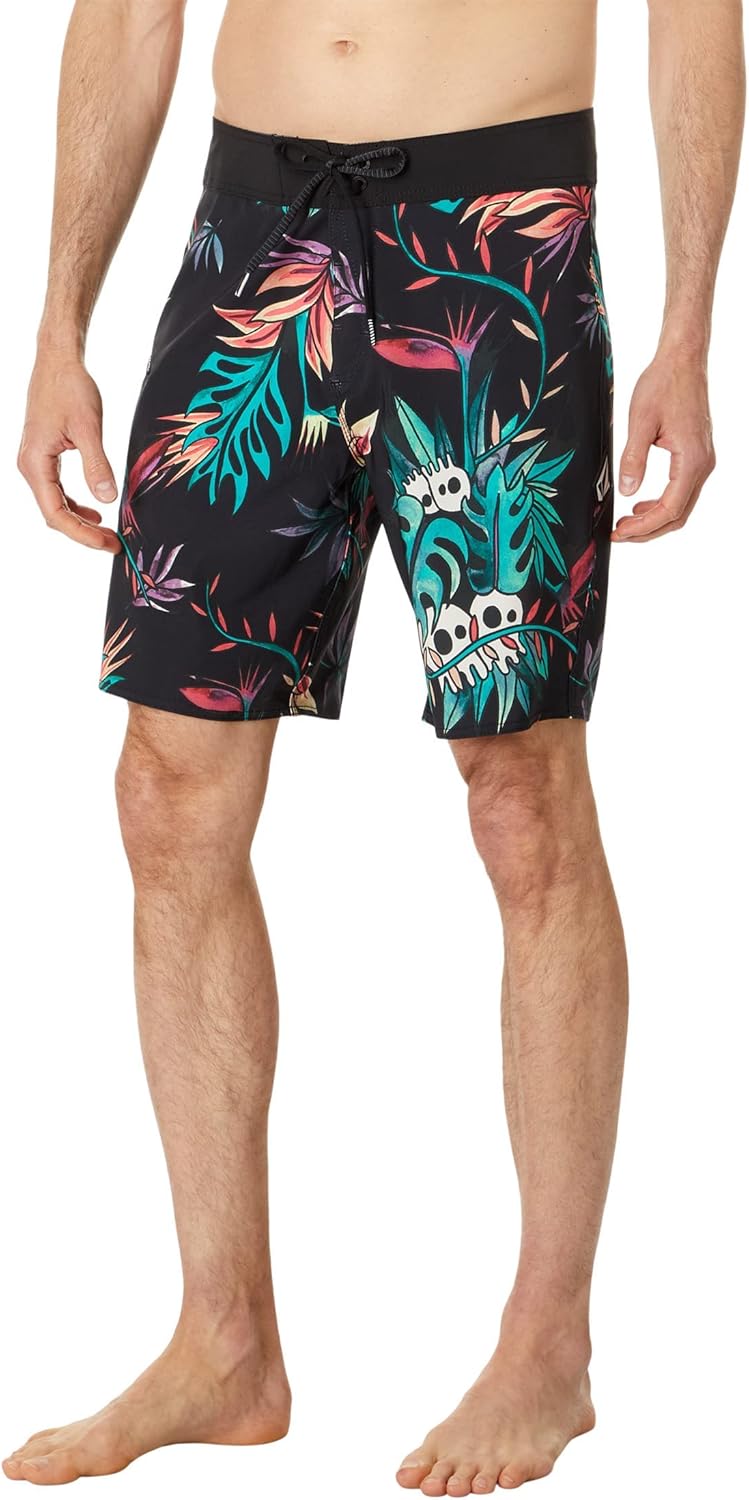 Volcom Men's Entertainment Pepper Mod Tech Boardshort Trunks Black