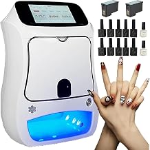 Nail Art Printer Machine W/Touch Screen Display,3d Digital Nail Printer Manicure Salon Set10 Nailpolish Gel+2 Painting Glue+2 Ink Cartridge Mobile Nail Printing Machine W/Nail Dryer