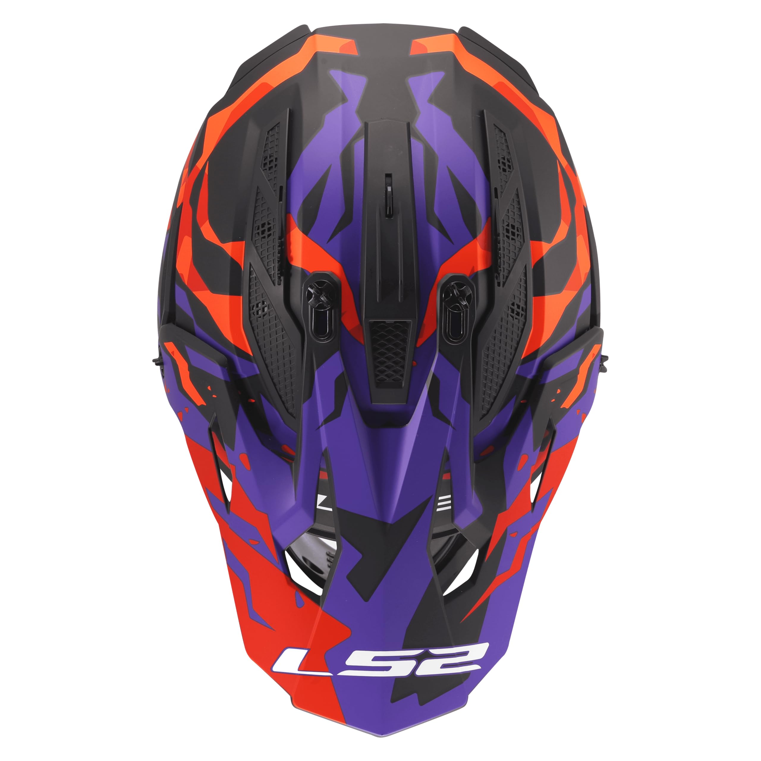 LS2, Casque Moto Cross FAST II GROTESK Purple Orange, XS